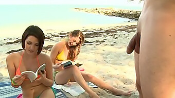 Brandi Belle And Her Brunette Friends' Wild Encounter On The Beach