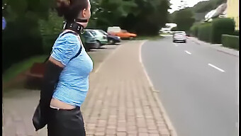 Armbound And Ballgagged In Public