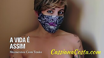 巴西炸弹cassiana Costa在热辣的动作中