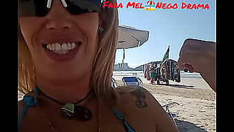 Public Exhibition At Praia Da Enseada With Pov View Of Tight Bikini-Clad Pussy And Exposed Asshole